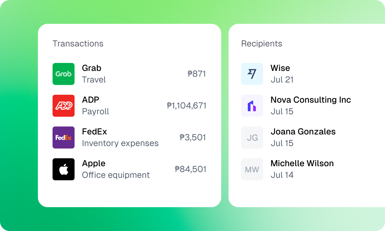Oval transaction history